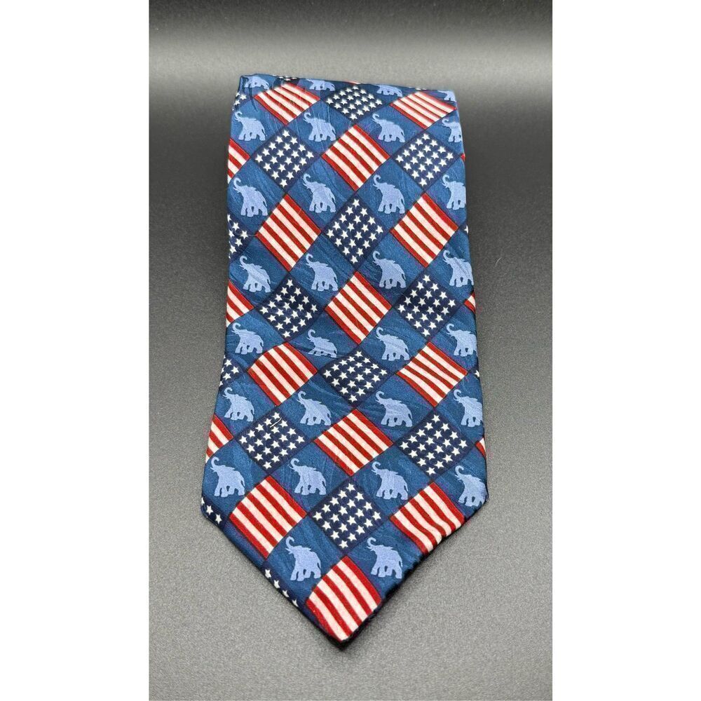 Republican Party Men’s Neck Tie by R M Style 100% Silk Vtg 1995